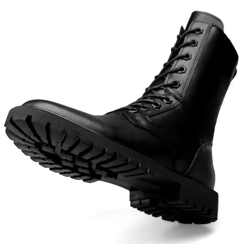 Aidase Men Leather Boots Comfy Men Plush Boots Casual Buckle Ankle Boots Men Waterproof Snow Boots Winter Shoes ZapatosBuckle Size35-52