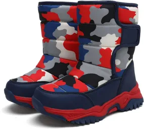 Camouflage Thickened Warm Cotton Boots for Kids Unisex Mid Calf Non Slip Faux  Lined Baby Boots for Girls Size 6