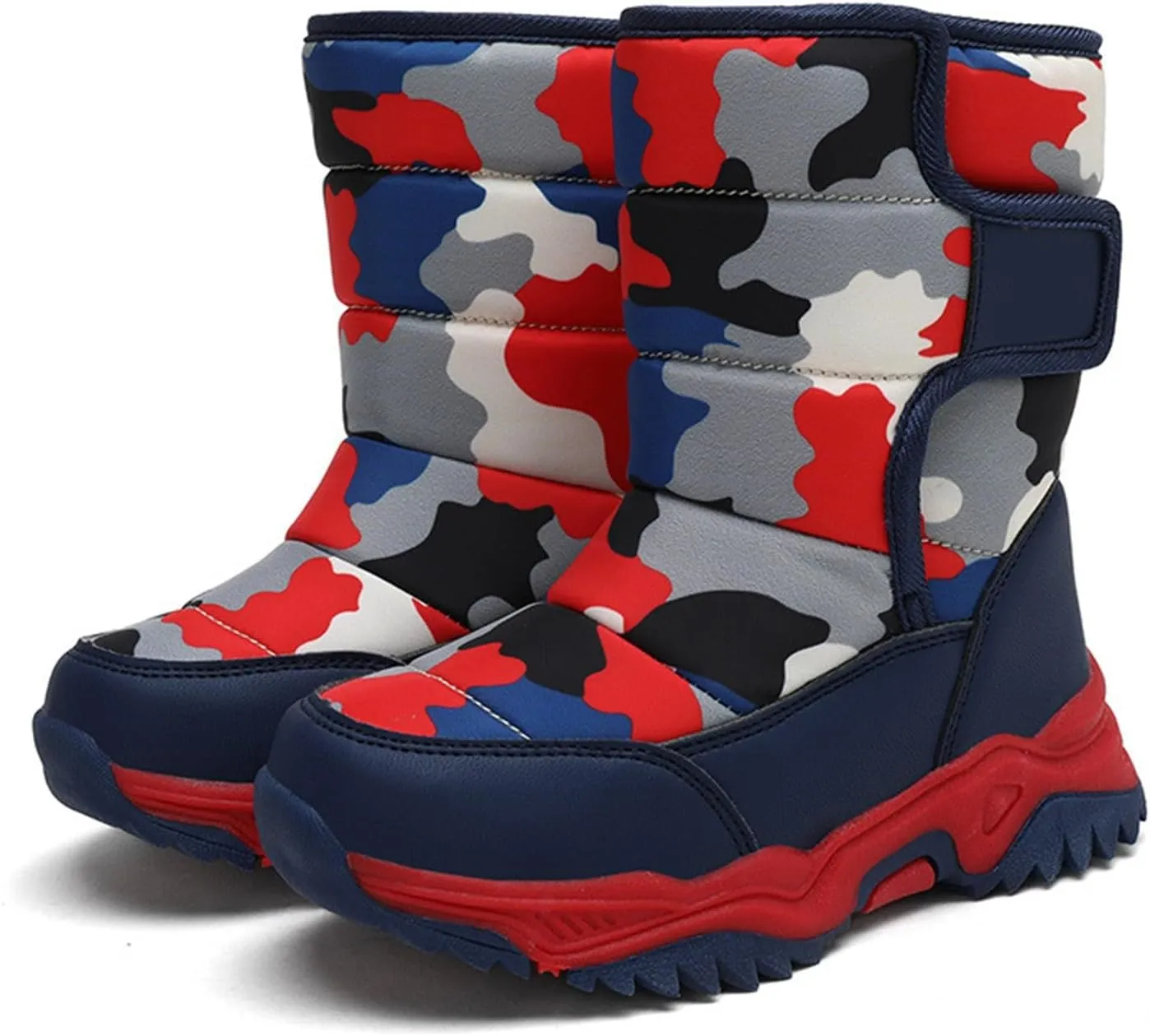 Camouflage Thickened Warm Cotton Boots for Kids Unisex Mid Calf Non Slip Faux  Lined Baby Boots for Girls Size 6