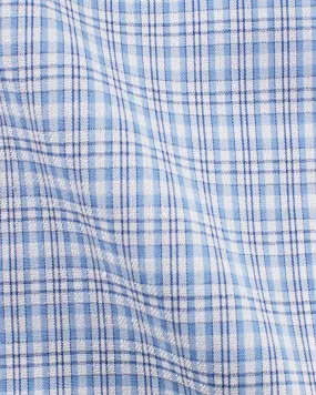 Canclini London Easy Plus Sky Blue Check Shirt 2420.w8791.0001