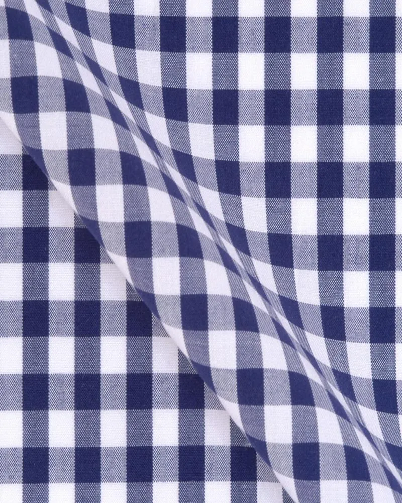Canclini London Navy Blue Check Shirt 2420.w841.0008.fan