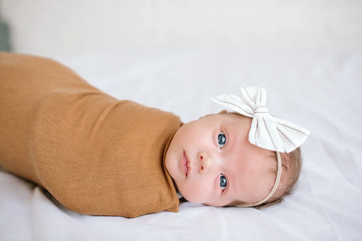 Copper Pearl Knit Swaddle - Camel