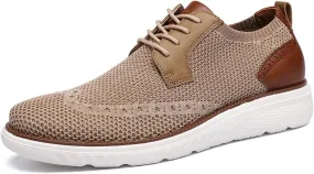 DECARSDZ Men's Casual Oxfords Shoes Breathable Knit Leisure Mesh Sneakers Lace-Up Lightweight Walking Fashion Sneaker
