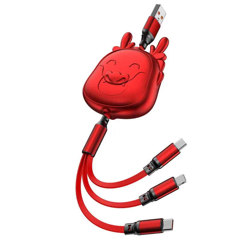 Dragon 6A Super fast telescopic one-to-three data Cable
