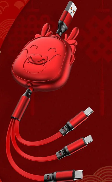 Dragon 6A Super fast telescopic one-to-three data Cable