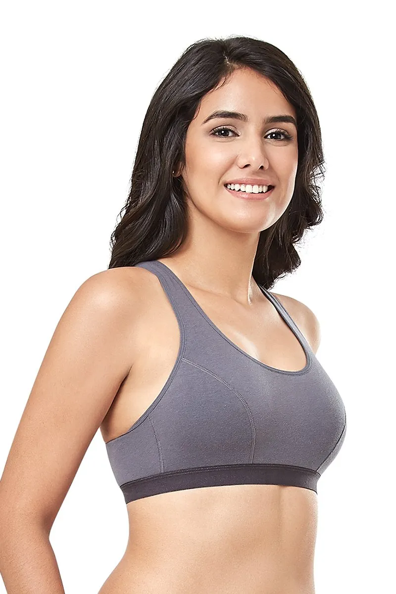 every de Lounge Essentials Non-Padded Non-Wired Full Cover Slip-on Bra - Steel Grey