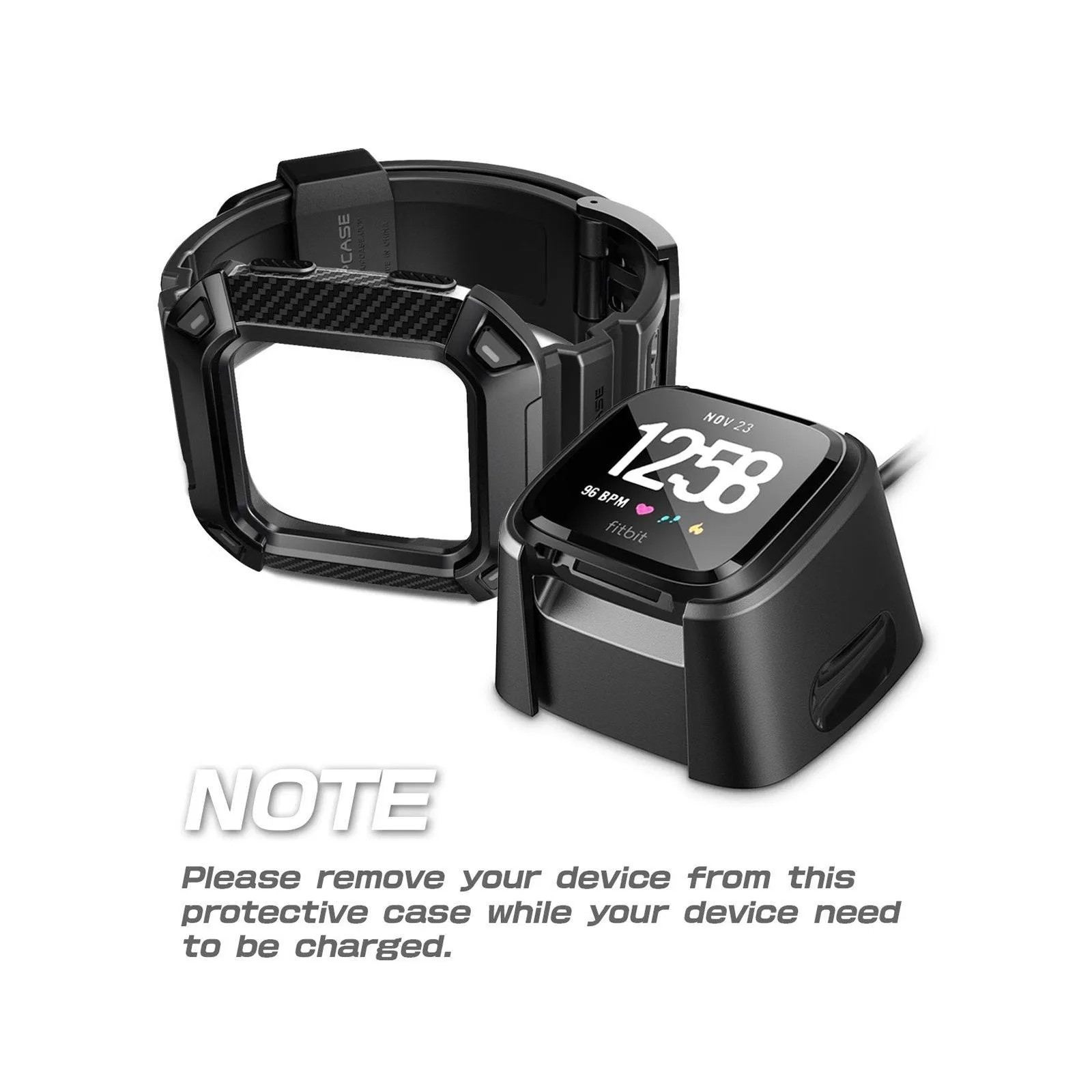 Fitbit Versa Unicorn Beetle Pro Wristband Case-Black