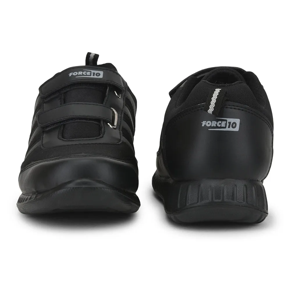 Force 10 Casual Black Non Lacing Shoes For Kids  9906-90SV By Liberty