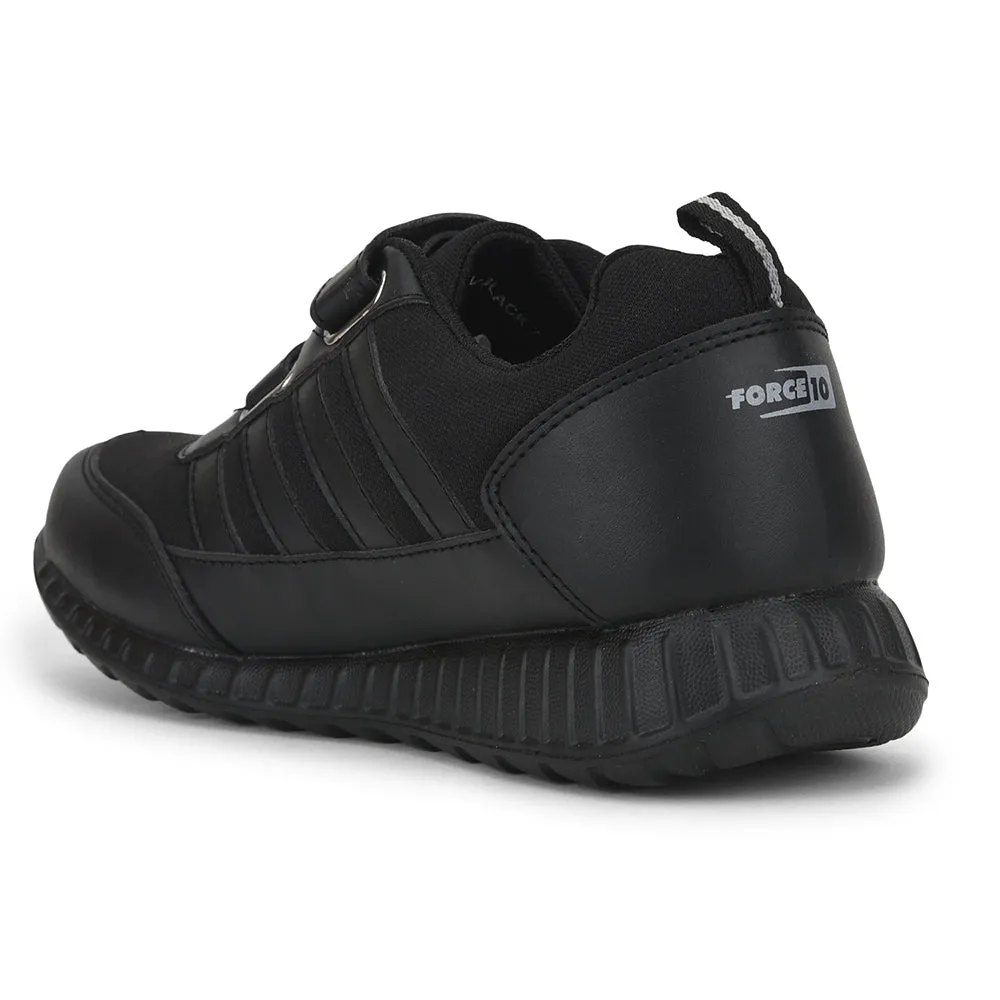Force 10 Casual Black Non Lacing Shoes For Kids  9906-90SV By Liberty