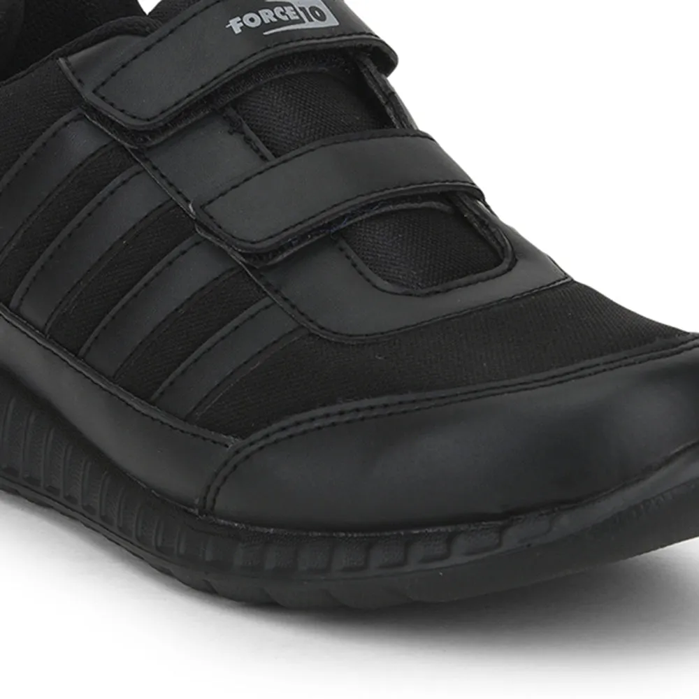 Force 10 Casual Black Non Lacing Shoes For Kids  9906-90SV By Liberty