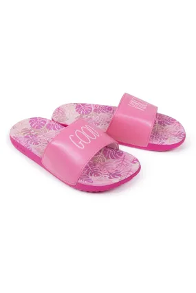 Girl's "GOOD VIBES" Pink Pool Slides