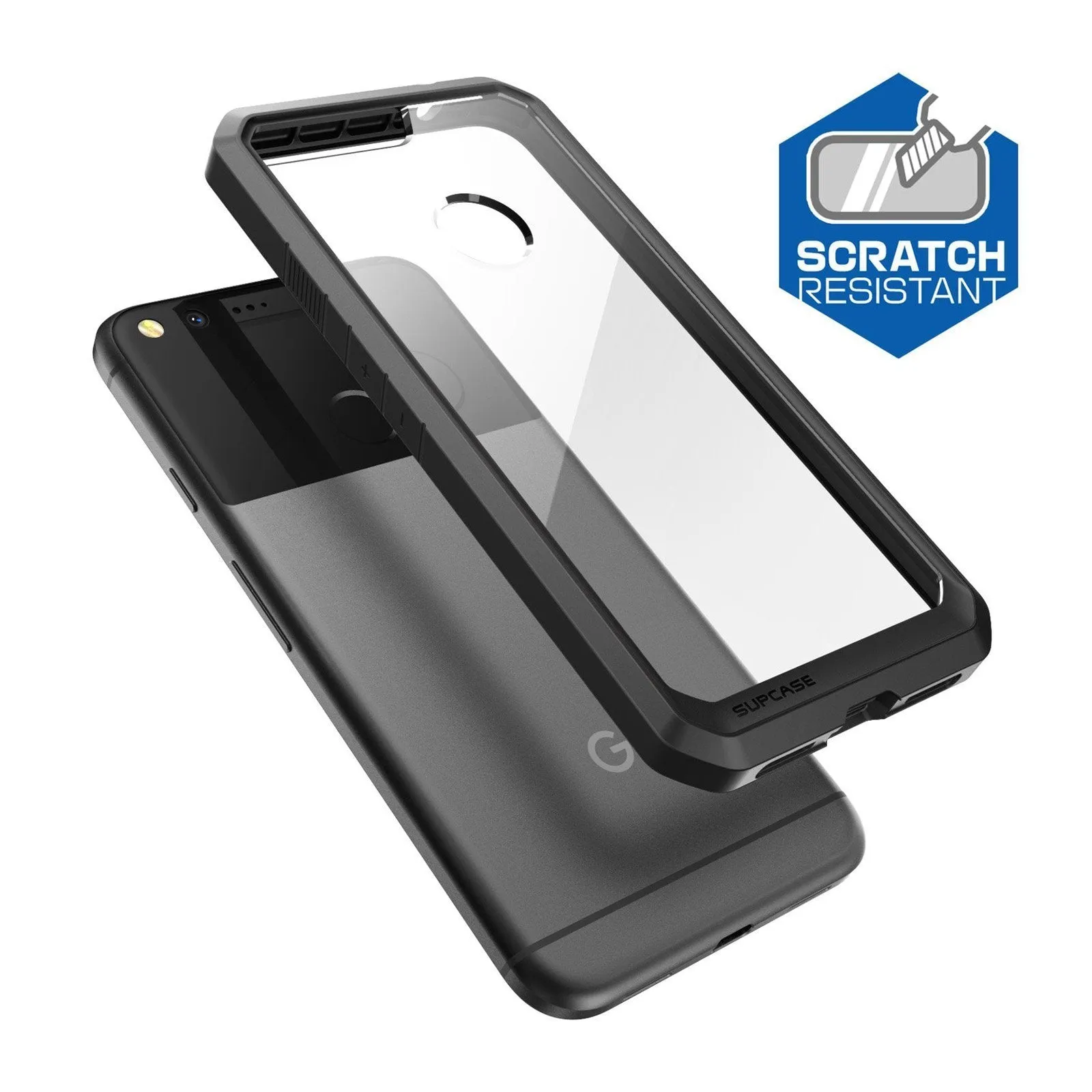 Google Pixel XL Unicorn Beetle Hybrid Protective Bumper Clear Case-Black
