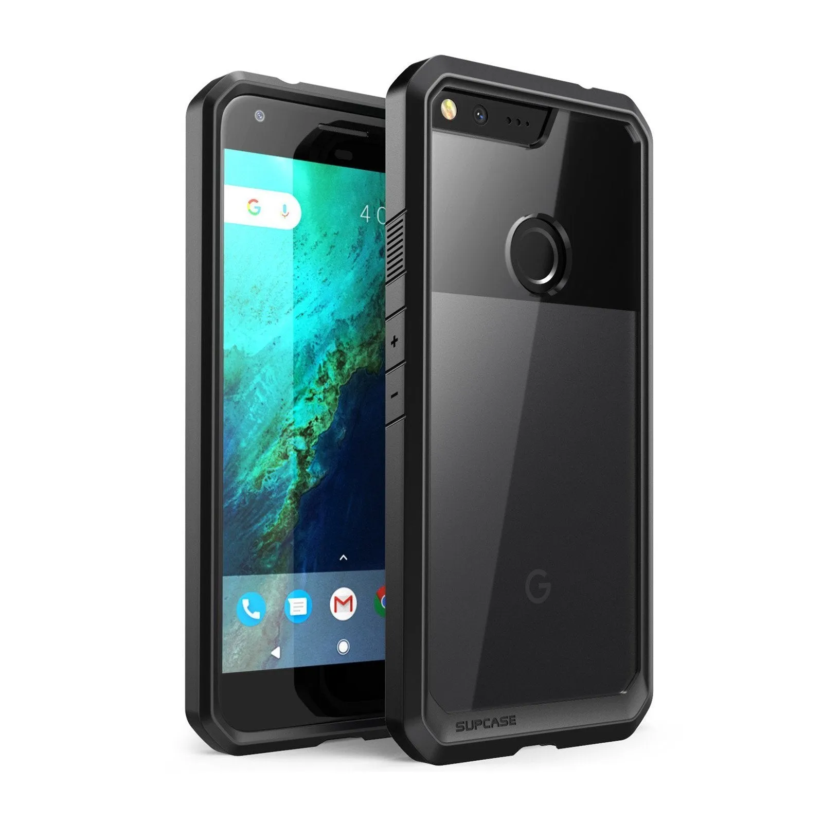 Google Pixel XL Unicorn Beetle Hybrid Protective Bumper Clear Case-Black