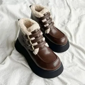 Hnzxzm Chunky Ankle Ladies Shoes Booties New In Platform Designer Luxury Large Size Warm Women's Snow Boots 39 Trend 2024 Sale Pu Work