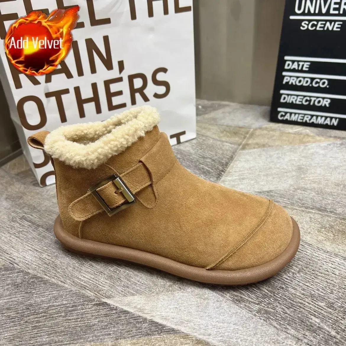Hnzxzm Retro Ladies Shoes Booties Plus Warm Ankle Women's Snow Boots Comfortable and Elegant Sale On Promotion Pu Y2k Demi-season Furry