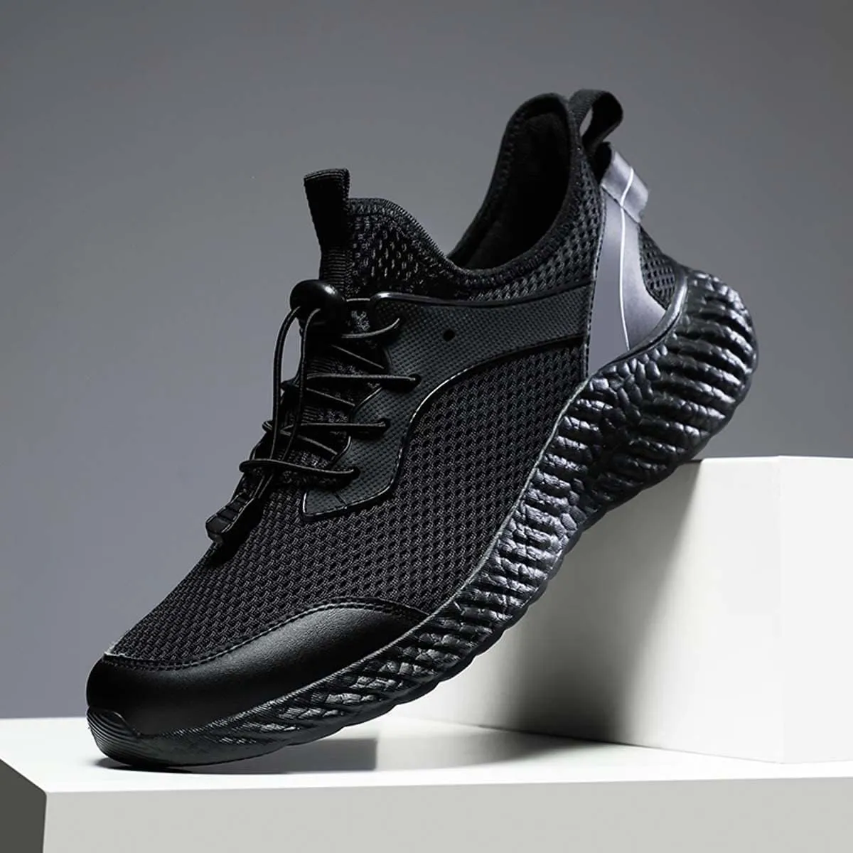 HYDLONGR Men's Lightweight Breathable Knit Quick Dry Socks Running Shoes Tennis Sneakers Sports Walking Shoes