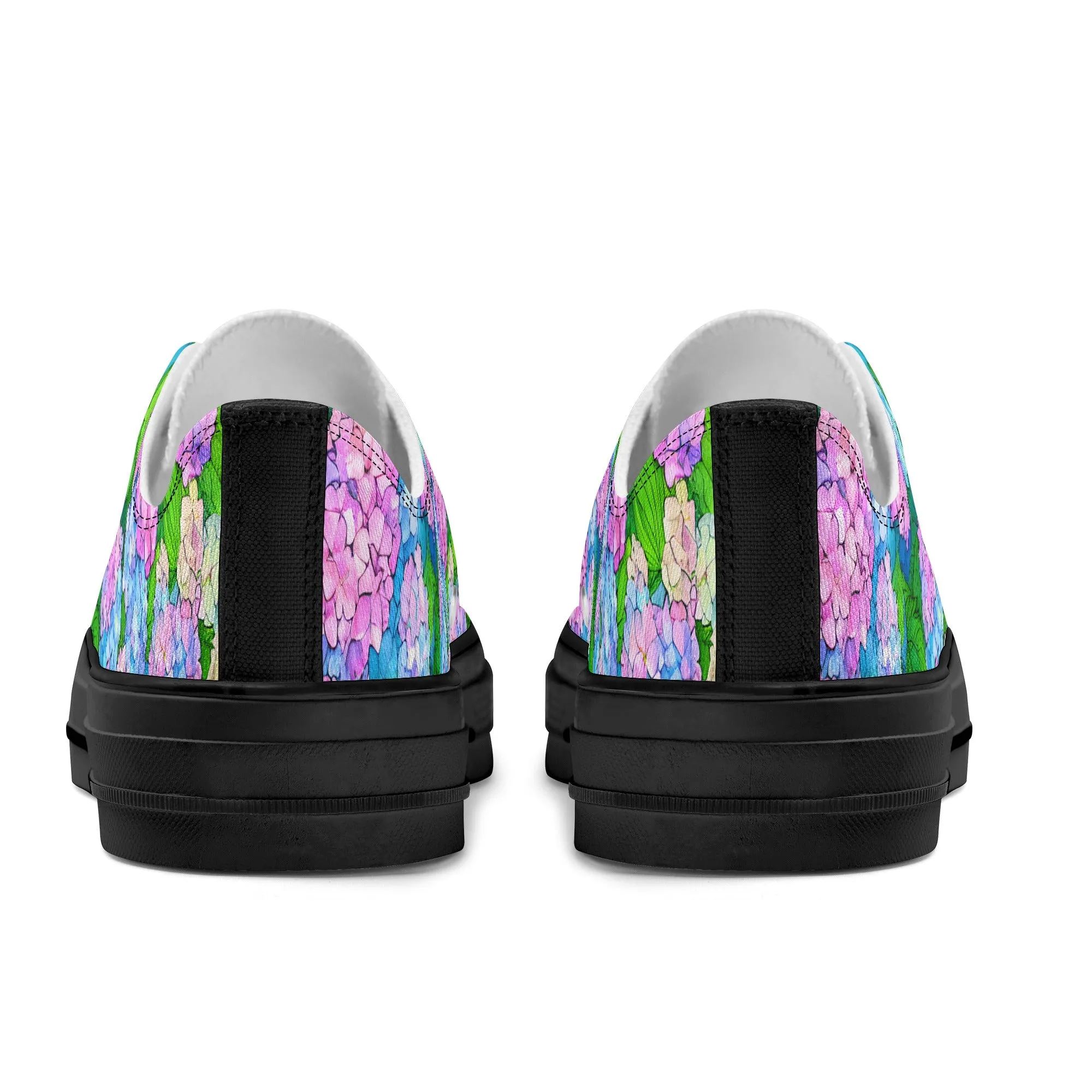 Hydrangea Womens Low Top Shoes, Garden Classic Canvas Converse Sneakers.