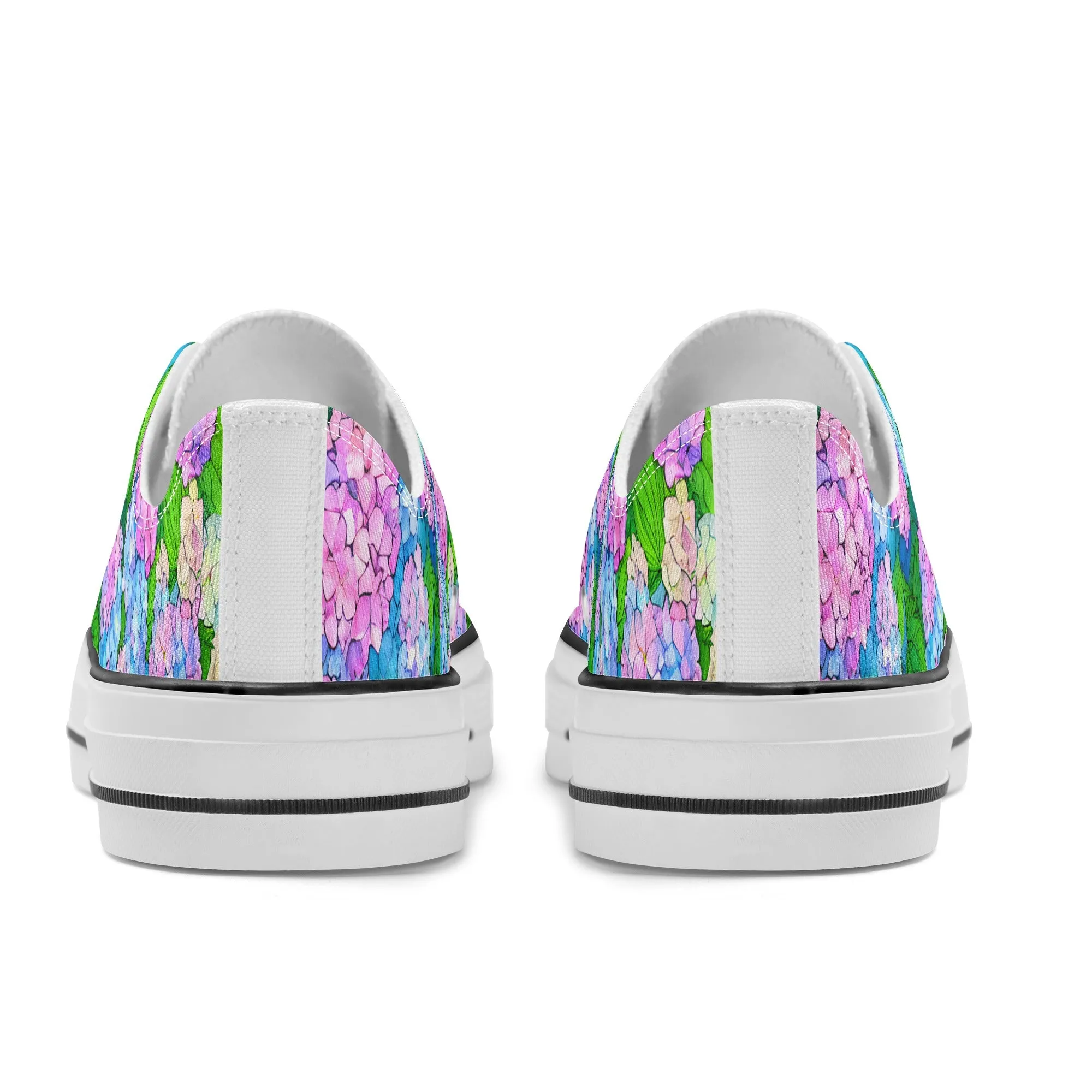 Hydrangea Womens Low Top Shoes, Garden Classic Canvas Converse Sneakers.