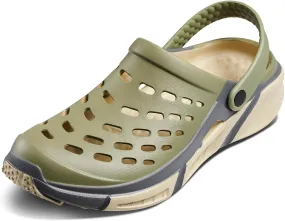 Joybees Men's Trekking Clog - Rubber Garden Clogs for Men, Outdoor Sport Sandals, Foam Water & Sand Shoes with Arch Support for Work, Waterproof