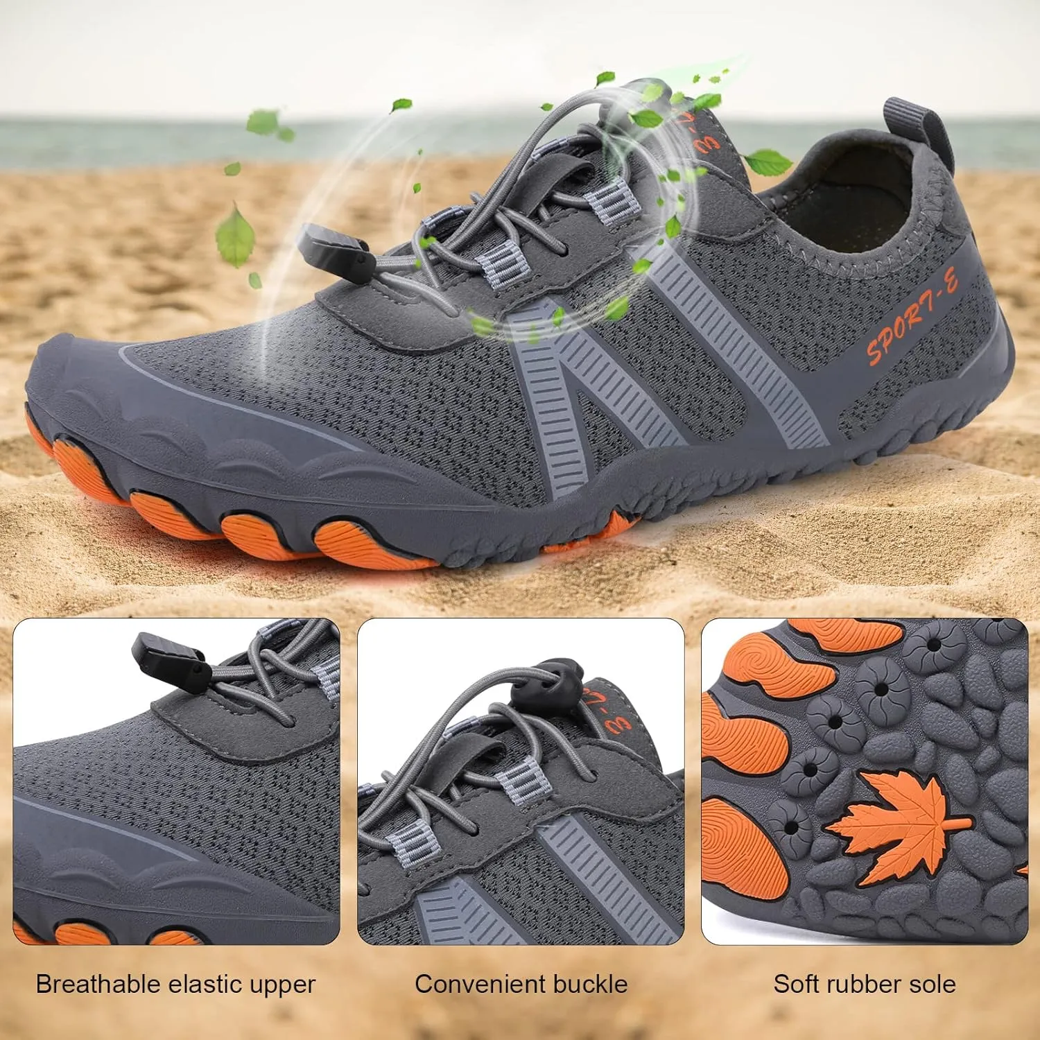 KUNWFNIX Water Shoes for Men Women Quick Dry Water Sports Barefoot Shoes Aqua Socks for Swim Beach Pool Surf Yoga for Women Men