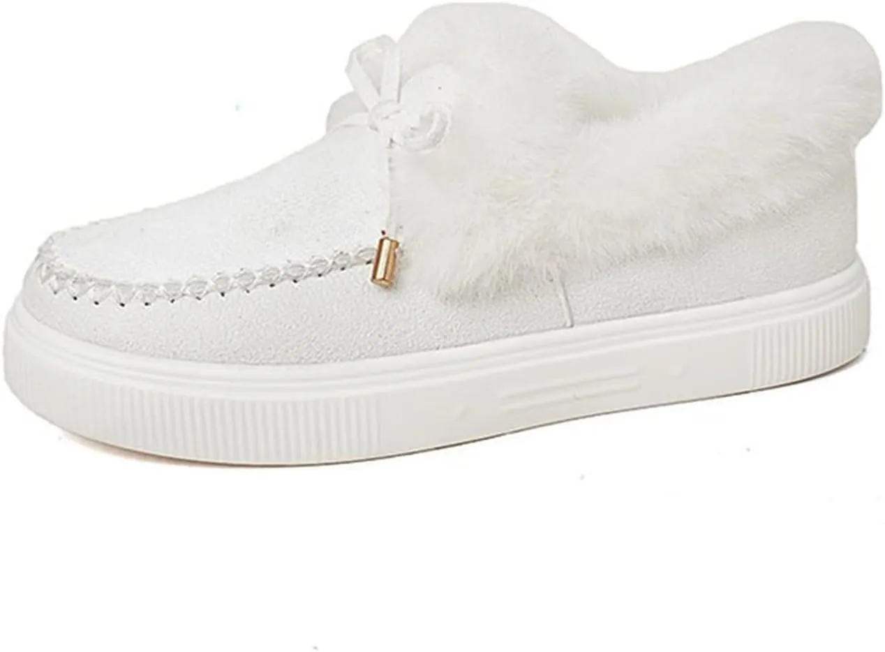 Ladmiple Winter Boots For Women 2024 Fashion Snow Boots Winter Shoes Fur Lined Warm Slip On Comfortable Outdoor Ankle Booties