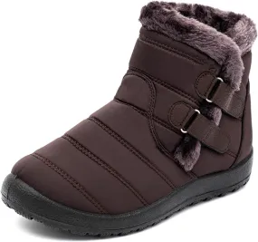 Ladmiple Winter Boots For Women Waterproof Snow Cute Ankle Booties Fur Lined Warm Slip On Outdoor Comfortable Walking Shoes