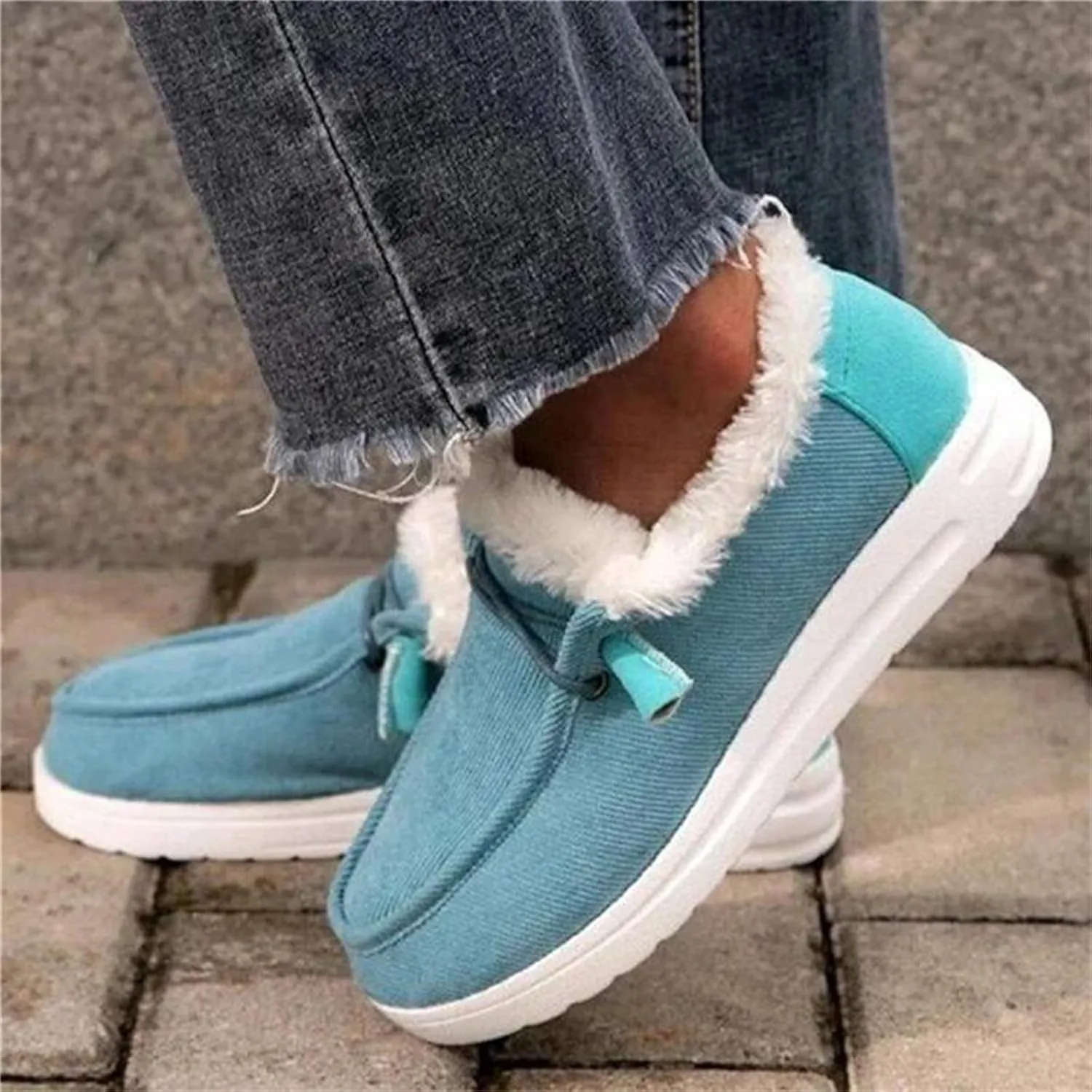Ladmiple Winter Boots For Women With Fur Lined Snow Boots Warm Ankle Booties Slip On Outdoor Comfortable Walking Shoes