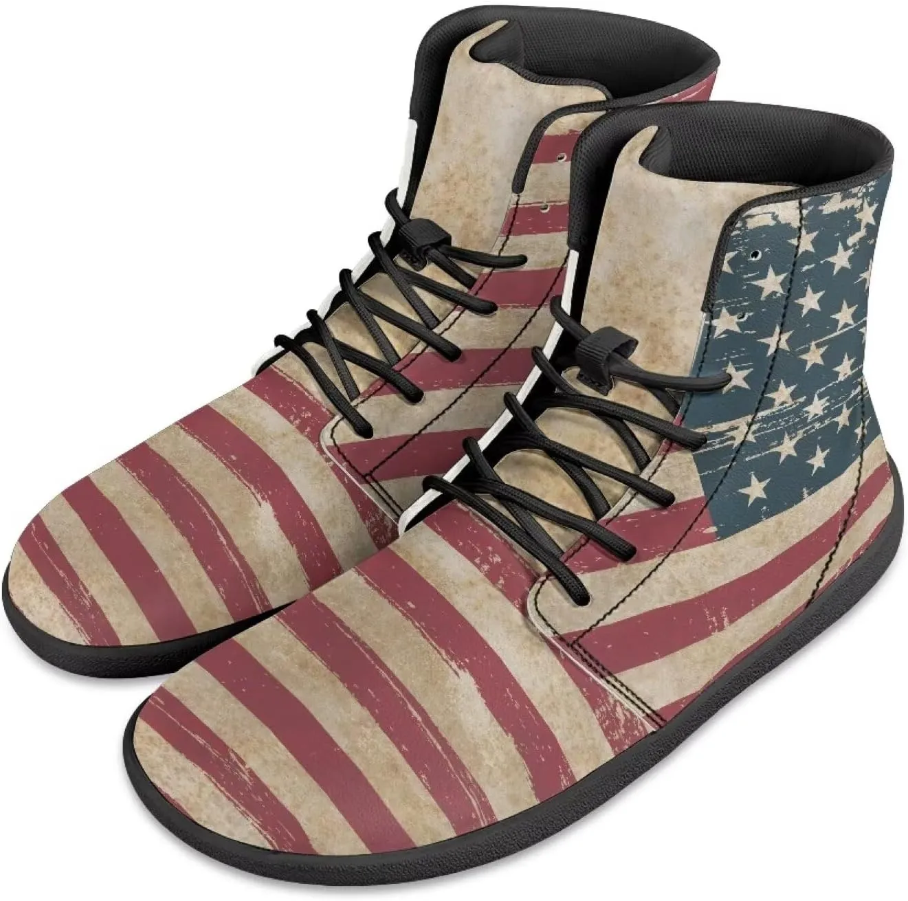 Men's Barefoot Shoes Wide Width Leather Shoes Women High Top Sneakers