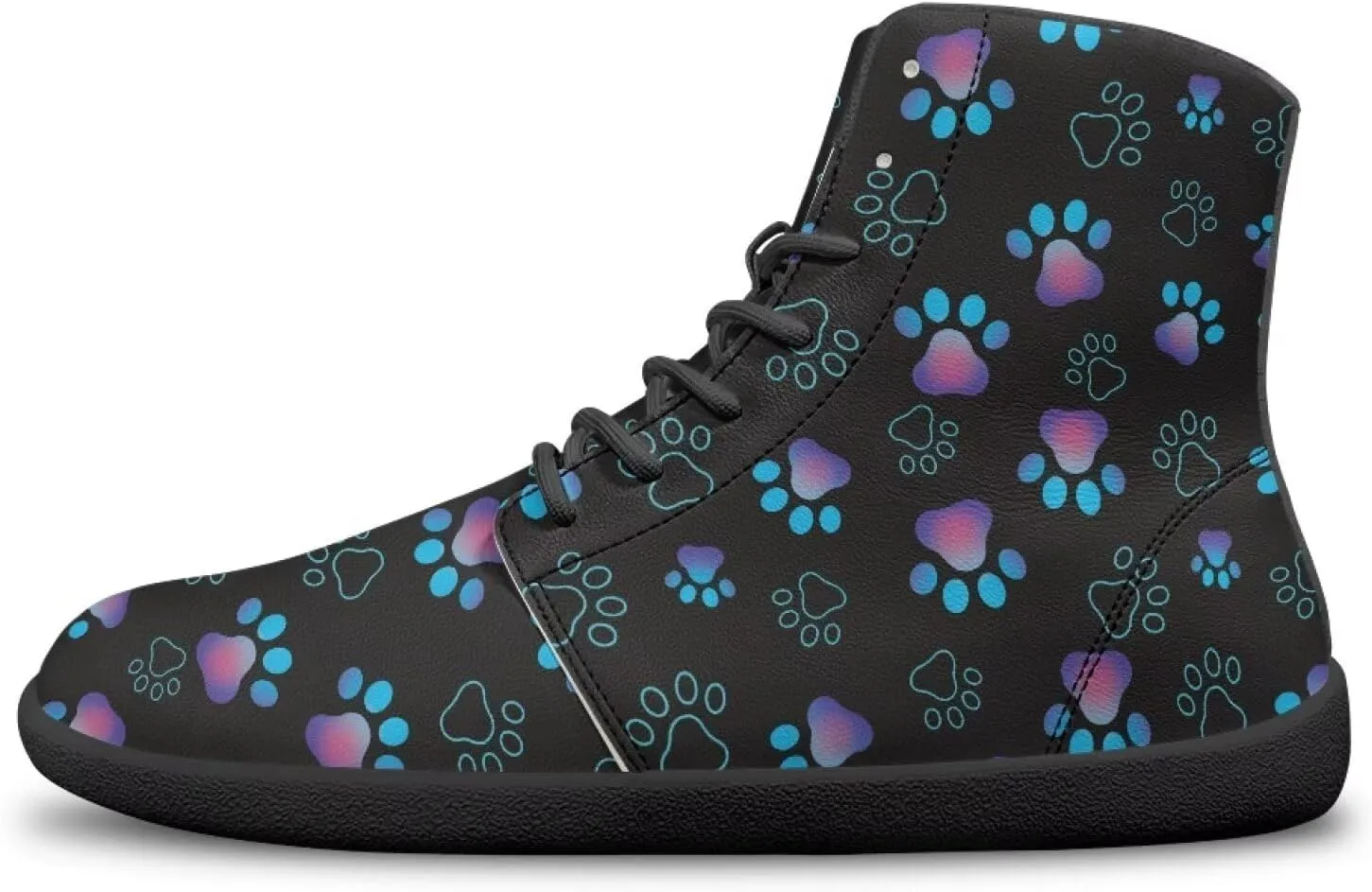 Men's Barefoot Shoes Wide Width Leather Shoes Women High Top Sneakers
