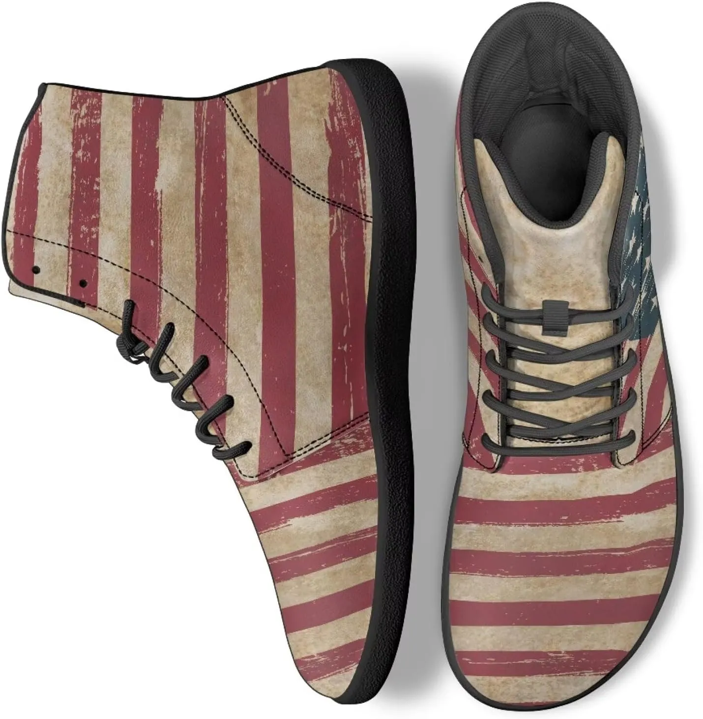 Men's Barefoot Shoes Wide Width Leather Shoes Women High Top Sneakers