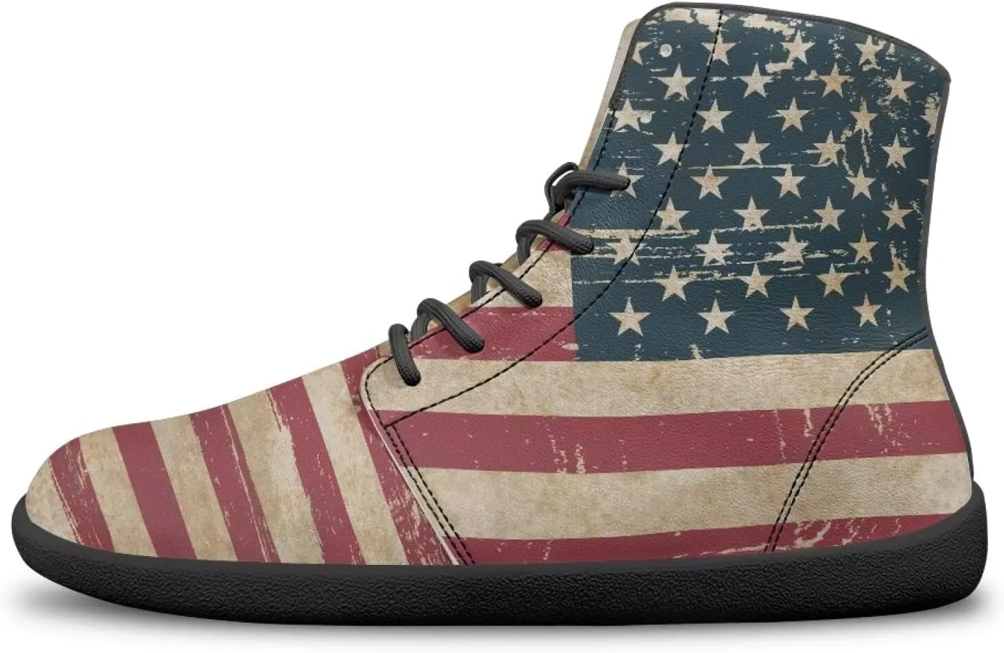Men's Barefoot Shoes Wide Width Leather Shoes Women High Top Sneakers