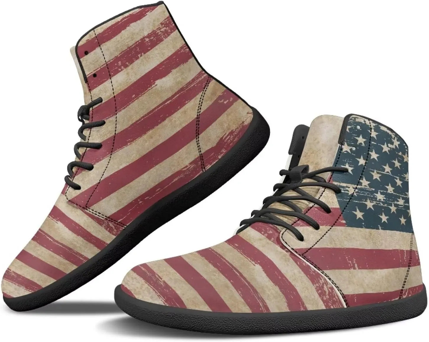 Men's Barefoot Shoes Wide Width Leather Shoes Women High Top Sneakers
