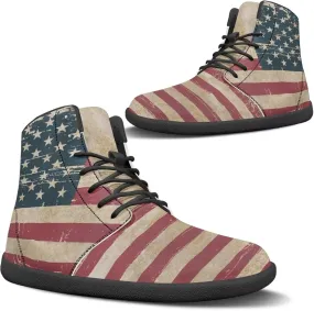 Men's Barefoot Shoes Wide Width Leather Shoes Women High Top Sneakers