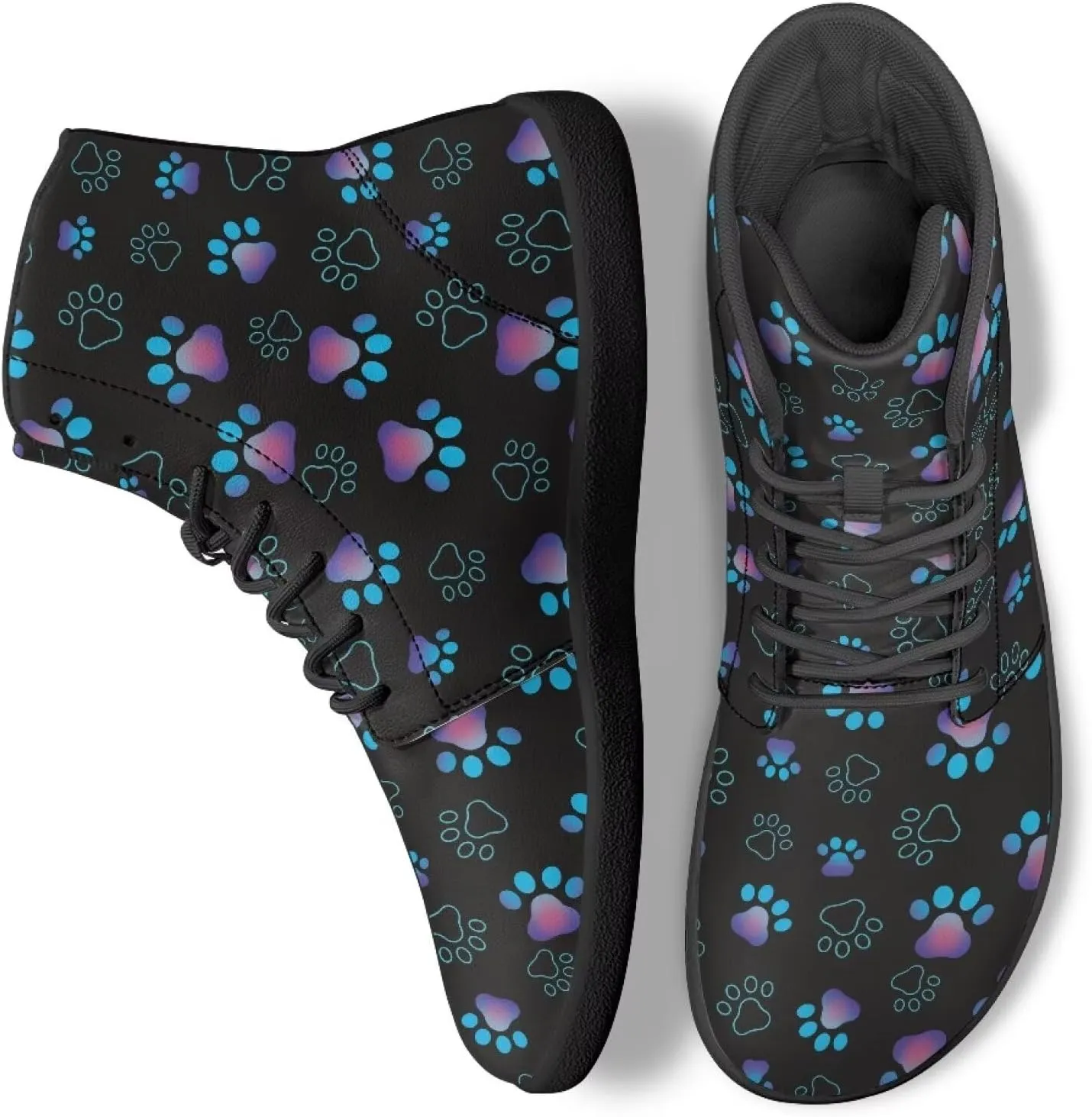 Men's Barefoot Shoes Wide Width Leather Shoes Women High Top Sneakers