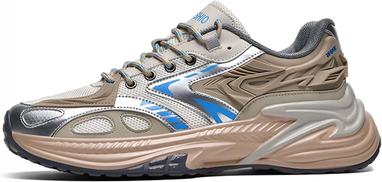 Men's Fashion Sneakers Breathable High Top Casual Walking Shoes Women's Walking Running Shoes Street Trend Thick Bottom Sports Walking Casual Shoes