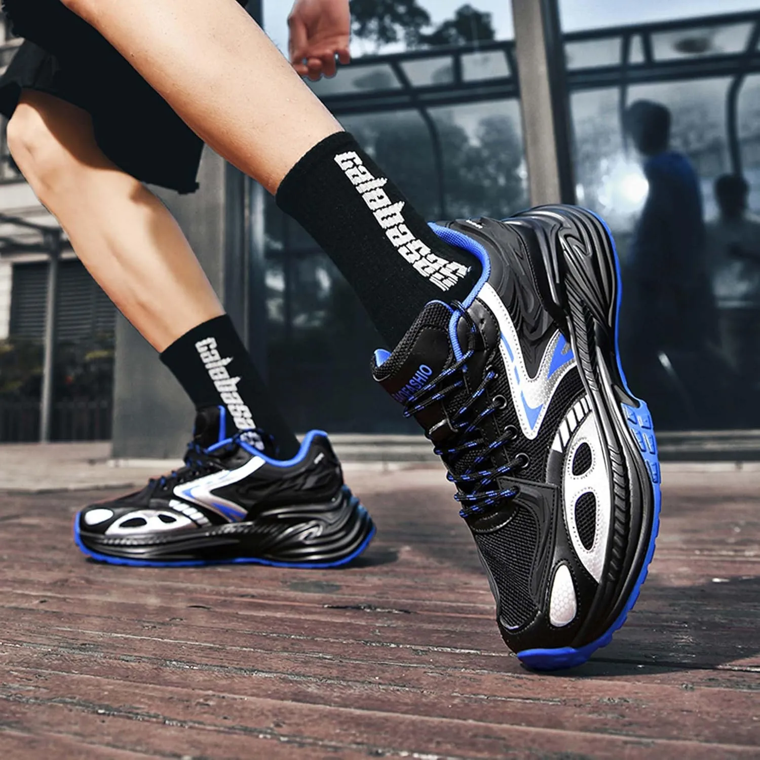 Men's Fashion Sneakers Breathable High Top Casual Walking Shoes Women's Walking Running Shoes Street Trend Thick Bottom Sports Walking Casual Shoes