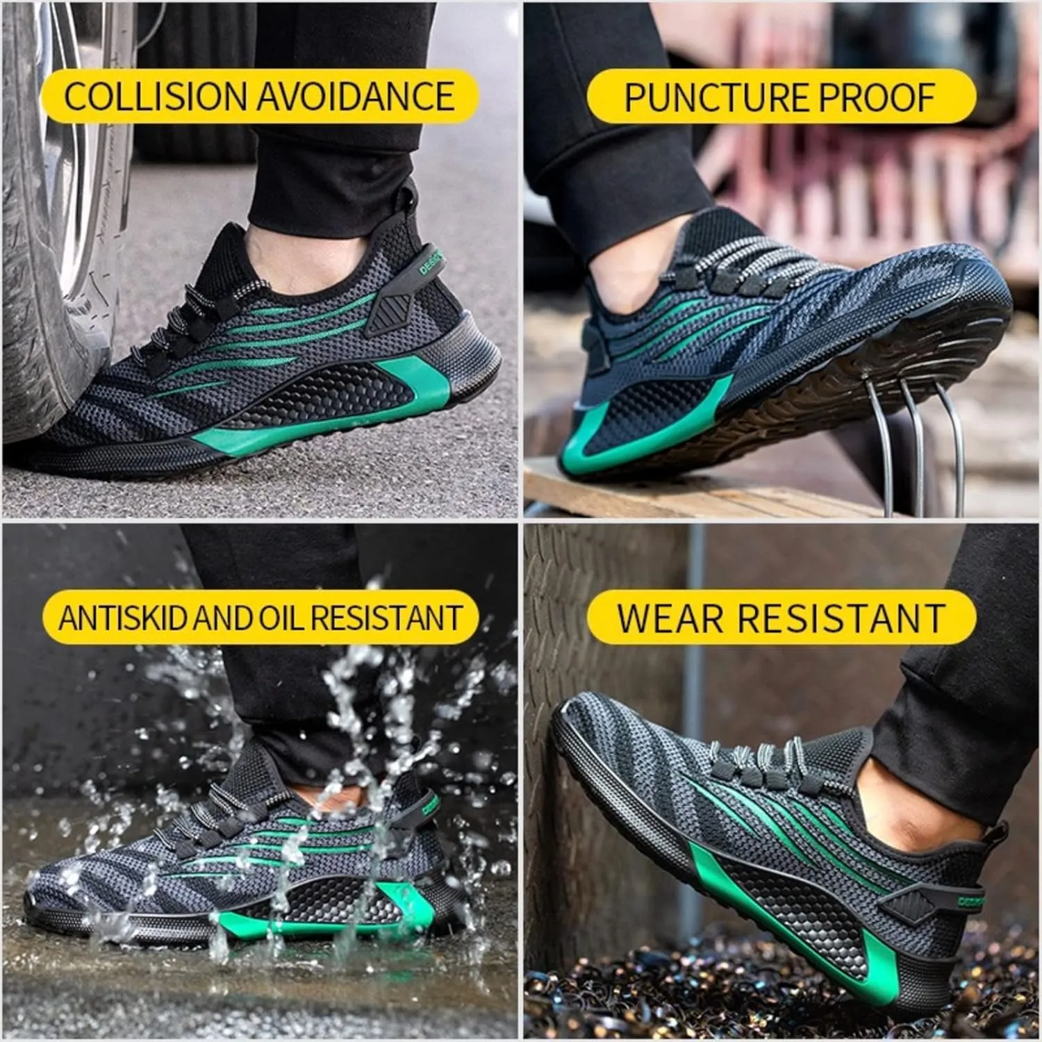 Steel Toe Sneakers for Women Work Lightweight Safety Shoes Smash and Puncture Resistant Breathable Hiking Shoes