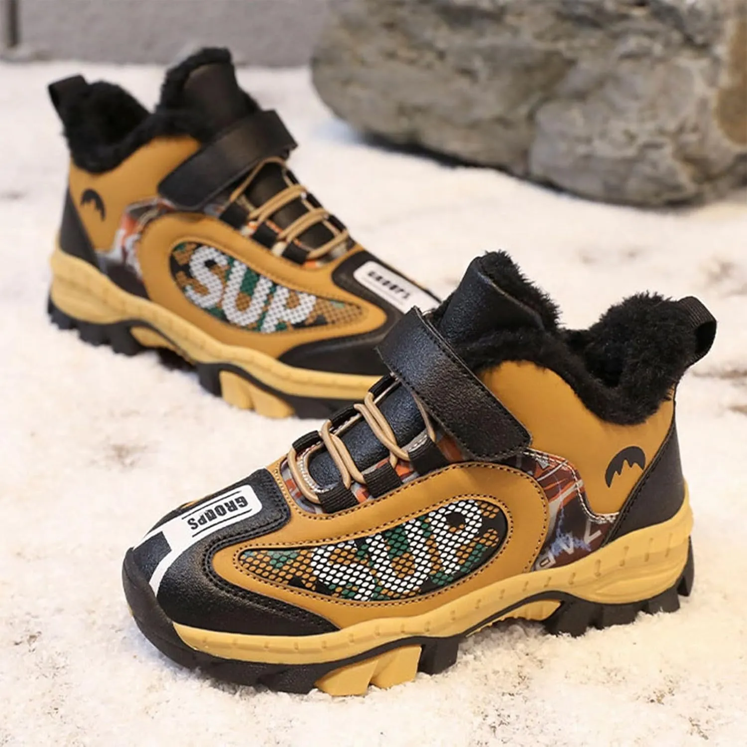 Wide Toe Box Warm Snow Boots Winter Warm Lined Non Slip Lightweight Boots Running Shoes Cold Weather Boots Men
