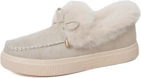 Winter Boots For Women 2024 Fashion Slip On Warm Snow Ankle Booties Fur Lined Thickening Comfortable Loafers Shoes
