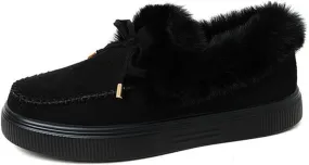Winter Boots For Women 2024 Snow Boots Warm Fur Lined Anti-Slip Outdoor Slip On Ankle Booties Comfort Loafers Shoes