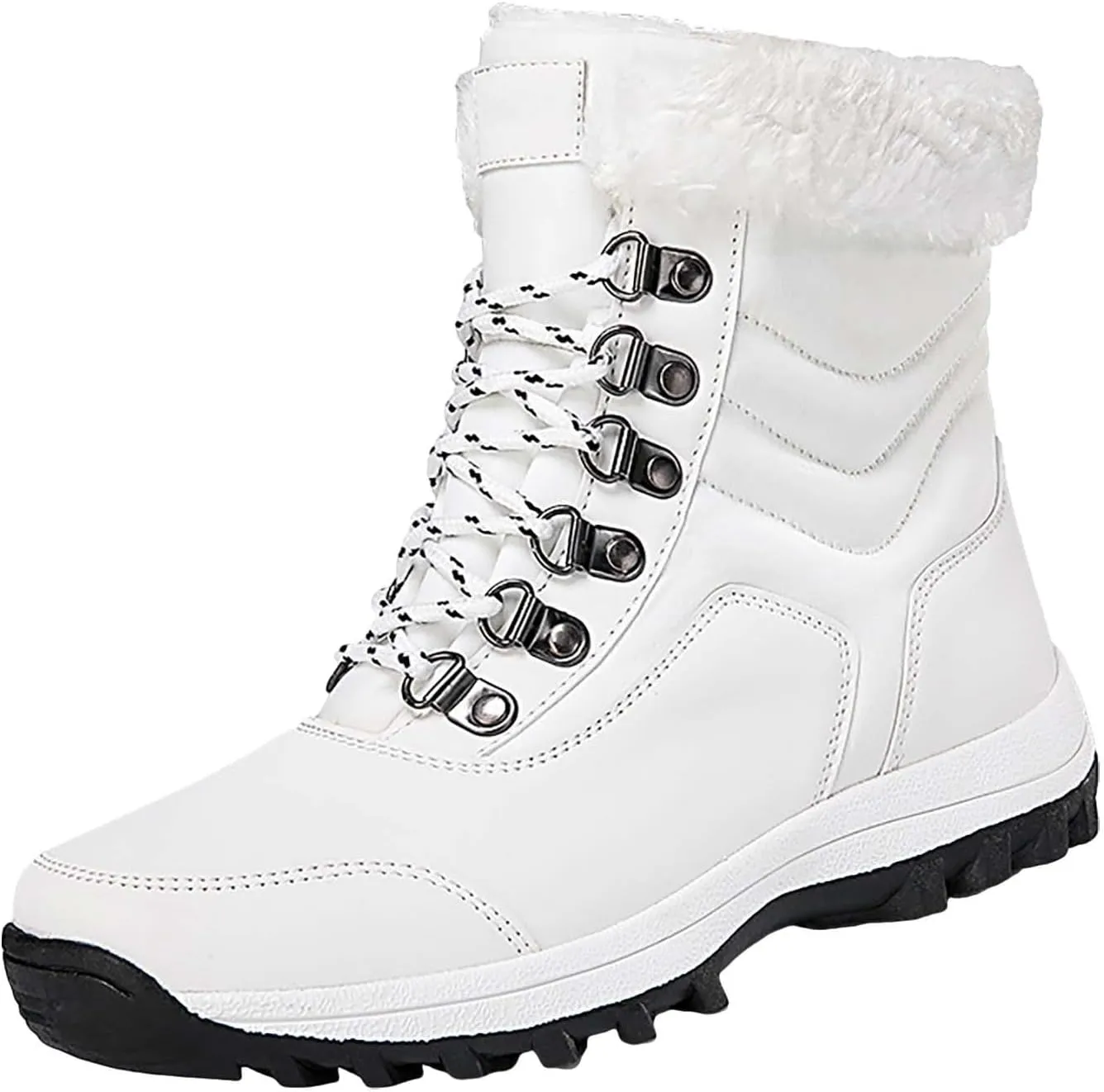Winter Shoes Men Zipper Waterproof Ankle-Support Boots Slip-on Lightweight Plush Lined Warm Snow Ankle Boots