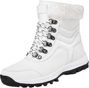 Winter Shoes Men Zipper Waterproof Ankle-Support Boots Slip-on Lightweight Plush Lined Warm Snow Ankle Boots