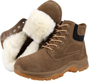 Winter Snow Boots for Men, Mens Winter Warm High Tops Slip Resistant Protective Fuzzy Snow Boots, Outdoor Rubber Sole Snow Ankle Boots, for Insulated Hiking, Work, Cold Weather
