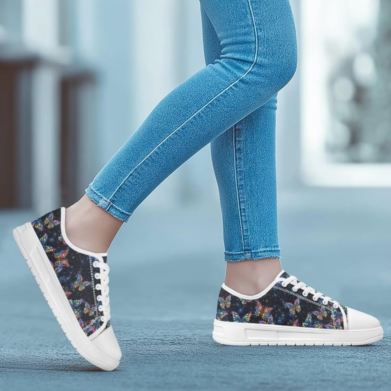 Womens Canvas Sneaker Lace Up Low Top Shoe for Hiking Running Walking Slip On Non Slip Casual Shoes