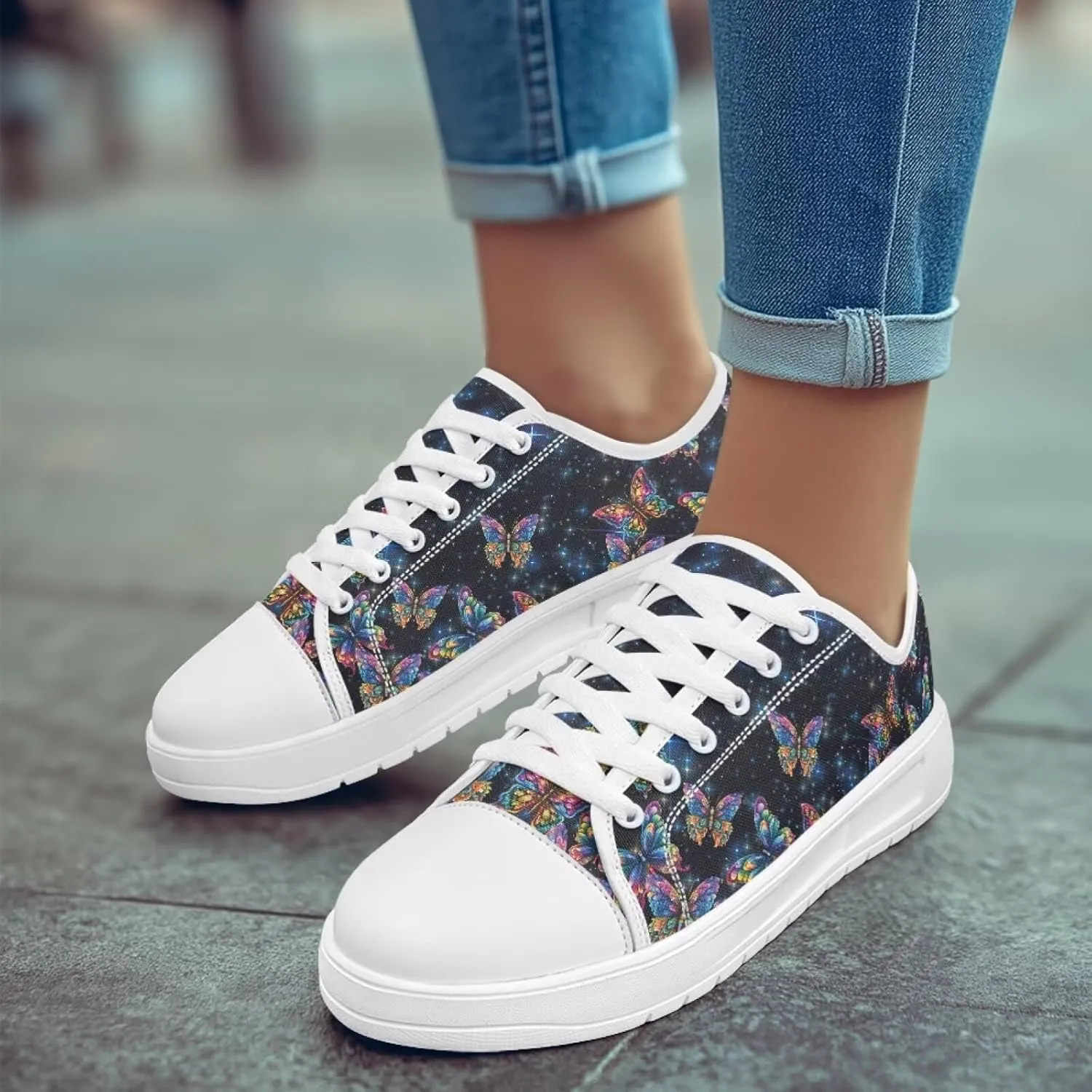 Womens Canvas Sneaker Lace Up Low Top Shoe for Hiking Running Walking Slip On Non Slip Casual Shoes