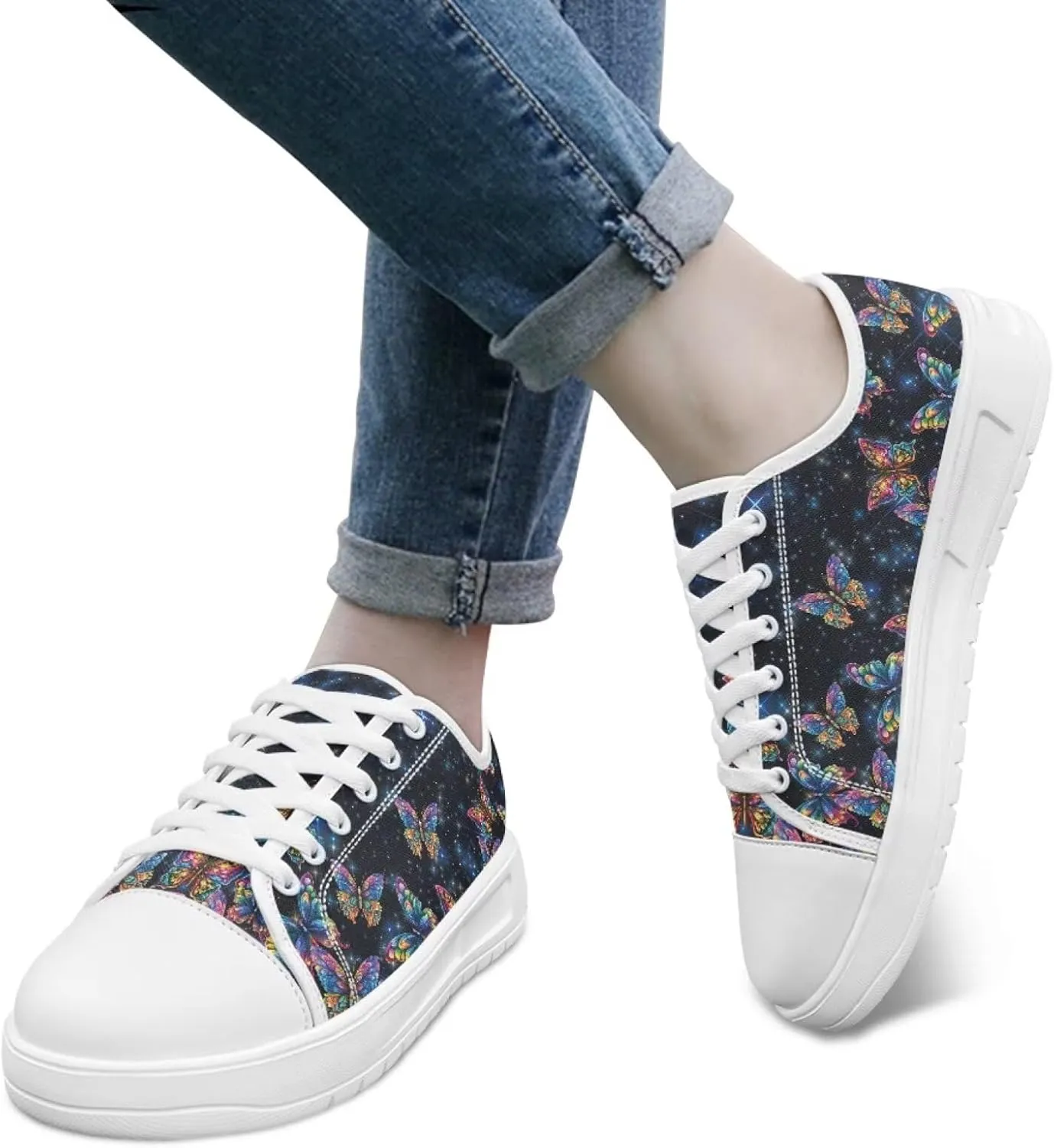 Womens Canvas Sneaker Lace Up Low Top Shoe for Hiking Running Walking Slip On Non Slip Casual Shoes