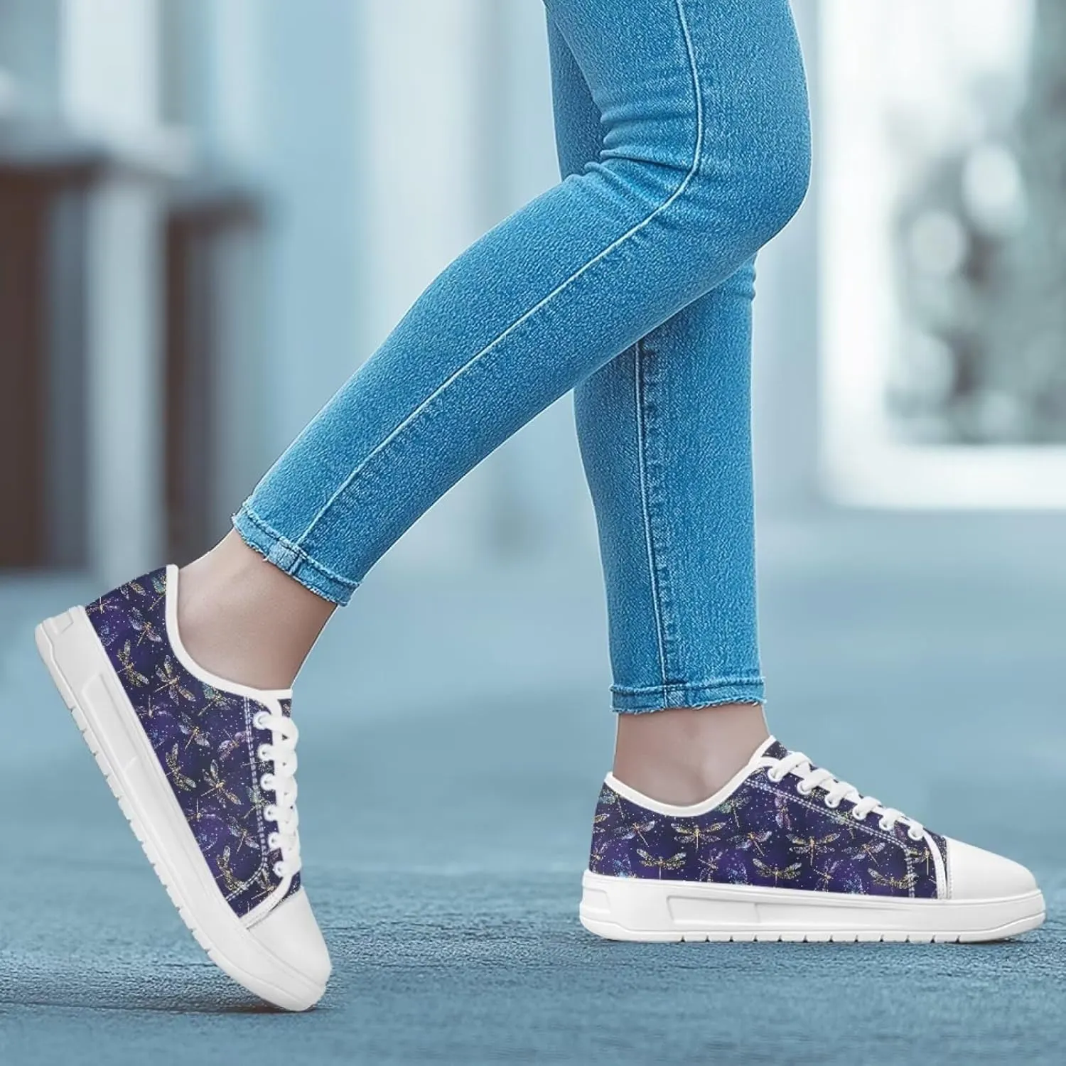 Womens Canvas Sneaker Lace Up Low Top Shoe for Hiking Running Walking Slip On Non Slip Casual Shoes
