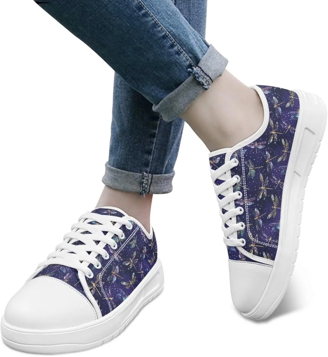 Womens Canvas Sneaker Lace Up Low Top Shoe for Hiking Running Walking Slip On Non Slip Casual Shoes