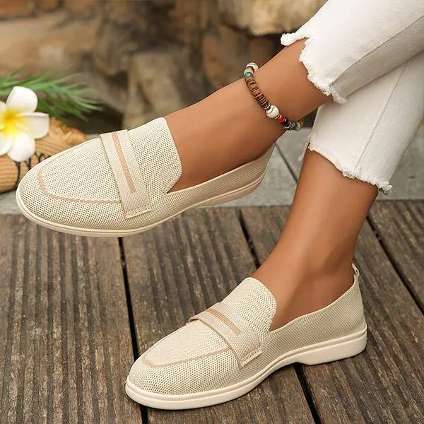 Women's Casual Flat Fly Knit Slip-On Shoes 49994671C