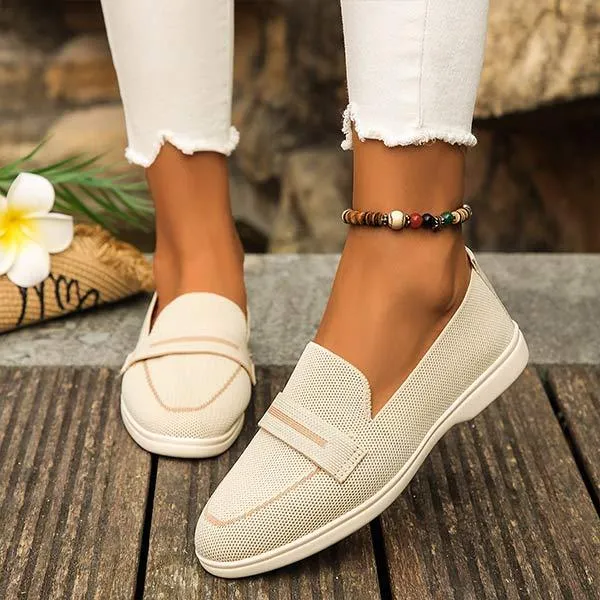 Women's Casual Flat Fly Knit Slip-On Shoes 49994671C